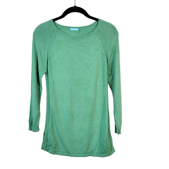 J Mclaughlin Sweater Womens XS Green lightweight Preppy Coastal Nautical Casual - Picture 1 of 10